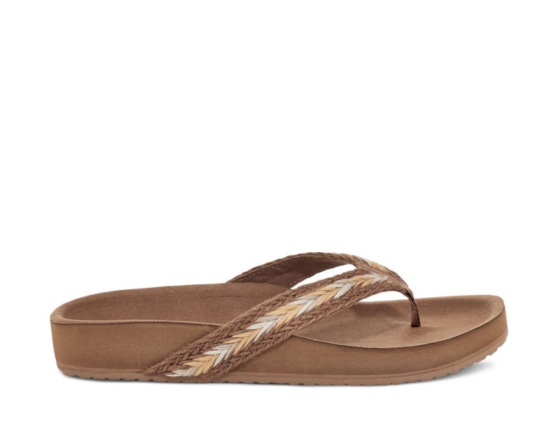 Sanuk Womens She Loungy Hemp Brown Sandals | ILHQFR451